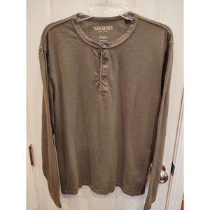 Todd Snyder New York Henley Mens Shirt M Army Olive Green Long Sleeve LA USA